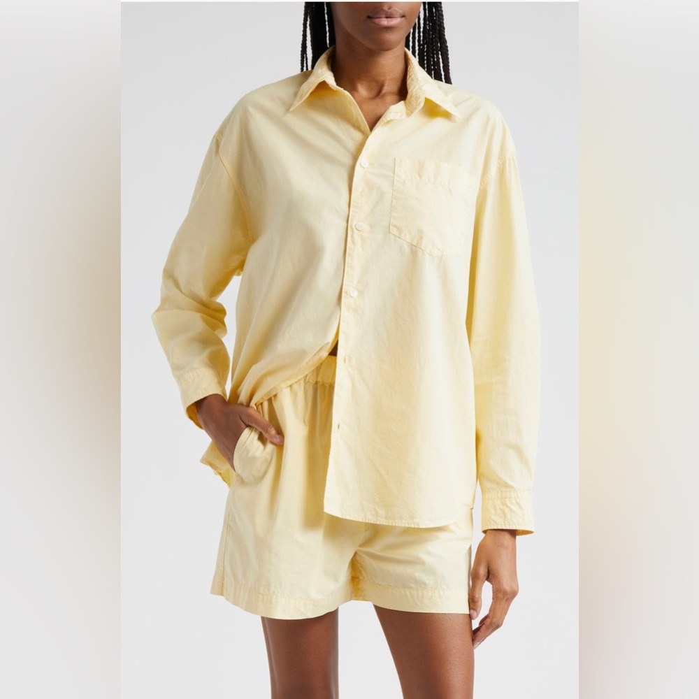 Sporty & Rich Yellow Button-Up Cotton Shirt